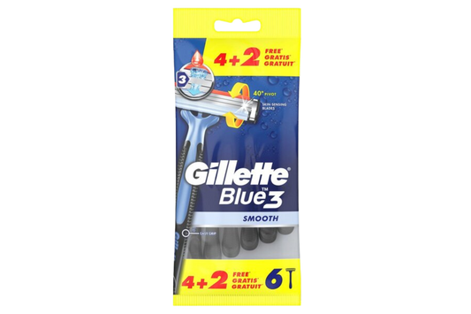 GILLETTE RASOIR X6 JETABLE BLUE 3 SMOOTH