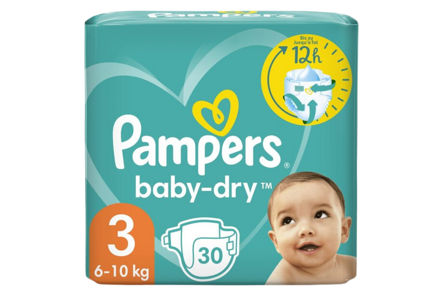 PAMPERS BABY-DRY TAILLE 3 (6-10 KGS) 30 COUCHES