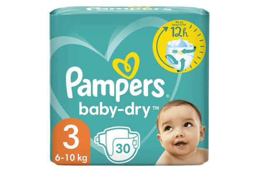 PAMPERS BABY-DRY TAILLE 3 (6-10 KGS) 30 COUCHES