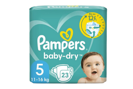 PAMPERS BABY-DRY TAILLE 5 (11-16 KGS) 23 COUCHES