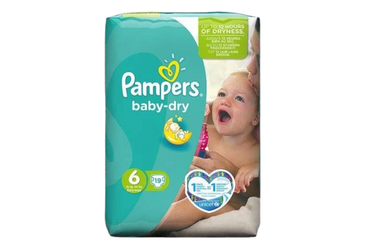 PAMPERS BABY-DRY TAILLE 6 (13-18 KGS) 19 COUCHES