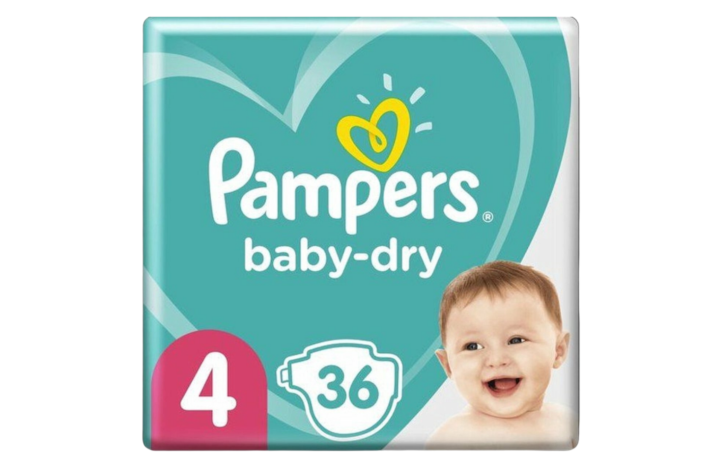 PAMPERS COUCHES BÉBÉ BABY-DRY TAILLE 4 - 36 COUCHES (9-14 kg)